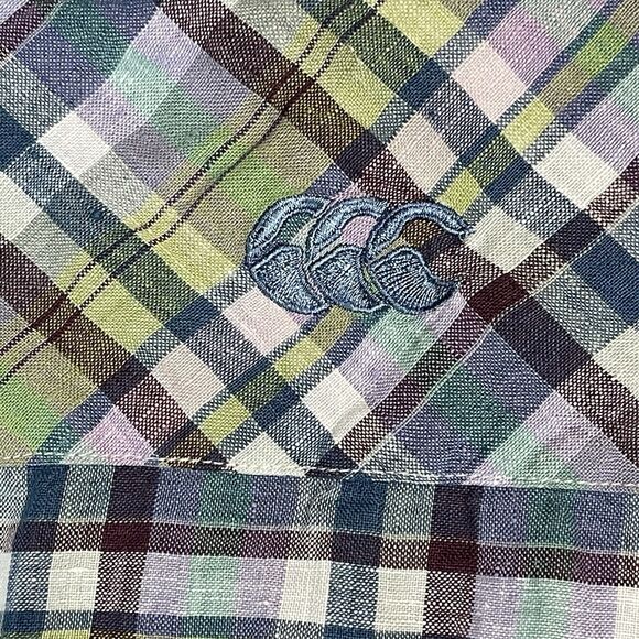 Canterbury Of New Zealand Shirt Mens 2XL Multicolor‎ Plaid Shirt Sleeve Linen - Picture 10 of 12